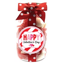 Valentine Sour Gummy Hearts Plastic Quart Jar