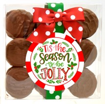 Holiday Chocolate Frosted Sandwich Cookies 9 Piece Box