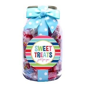 Mixup's Assorted Wrapped Candies Plastic Quart Jar