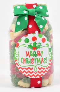 Holiday Gummy Bears Plastic Quart Jar