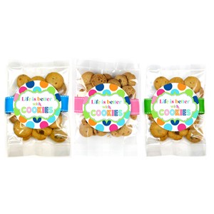 Confetti Cupcake Cookies Bright Dot Cookie Label - 24 1.5oz single serve bag