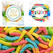 Sour Neon Gummy Worms Small Treat Bag (Candy)