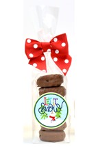 Holiday Chocolate Frosted Sandwich Cookies 6 Stack Cello Bag