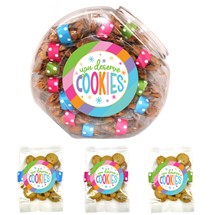 Confetti Cupcake Bright Stripe Cookie Label Grab-A-Bag Display Jar