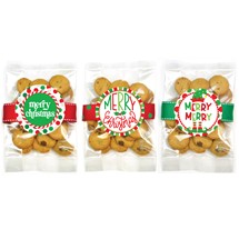 Small Christmas/ Holiday Ginger Snap Cookie Bag Asst #1 - 24 bags