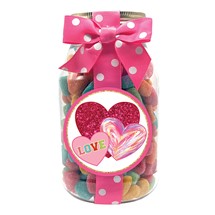 Happy Hearts Sanded Gummies Plastic Quart Jar